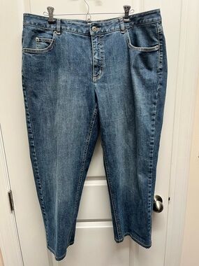 Talbots woman petite classic fit stretch jeans size 16W 25” inseam medium wash